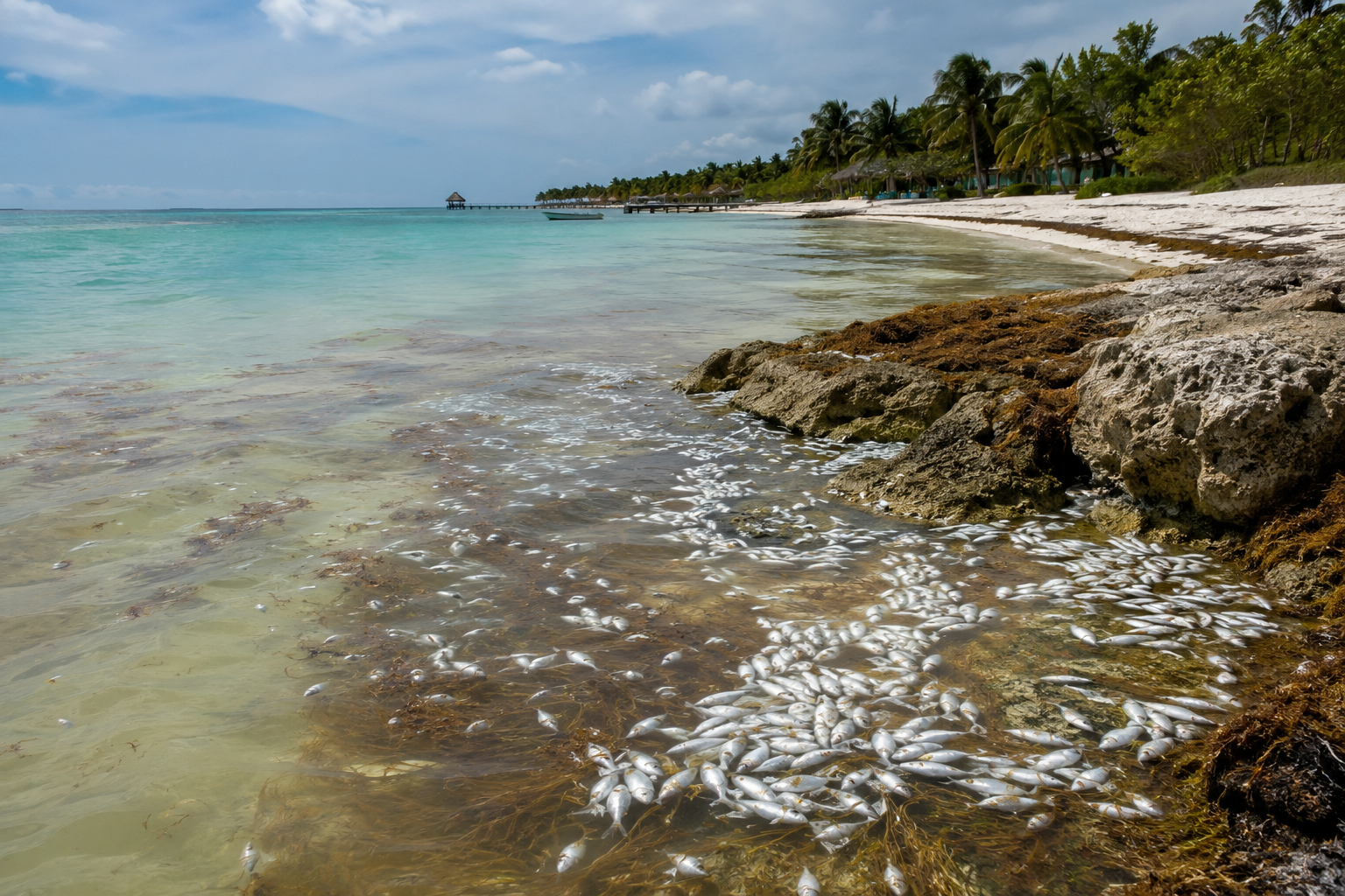 Peces hallados en la costa de Puerto Morelos.