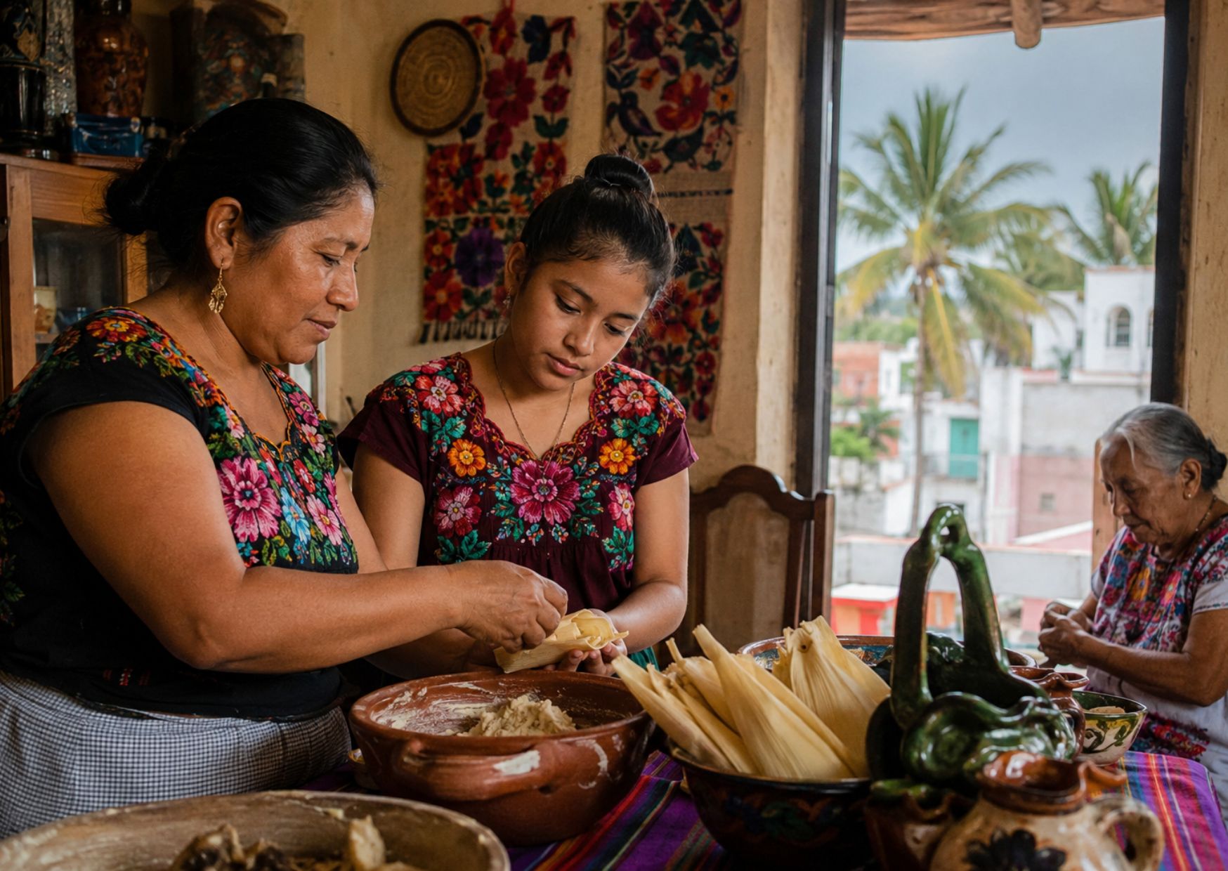 Las familias mantienen recetas, danzas y expresiones culturales lejos de sus comunidades de origen.