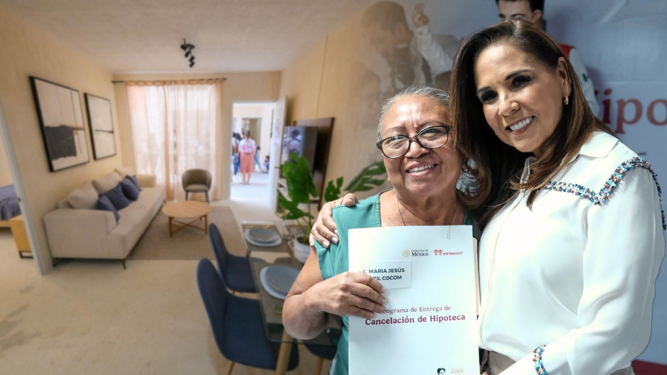 Mara Lezama entrega cancelaciones de hipoteca del Infonavit a familias de Quintana Roo.