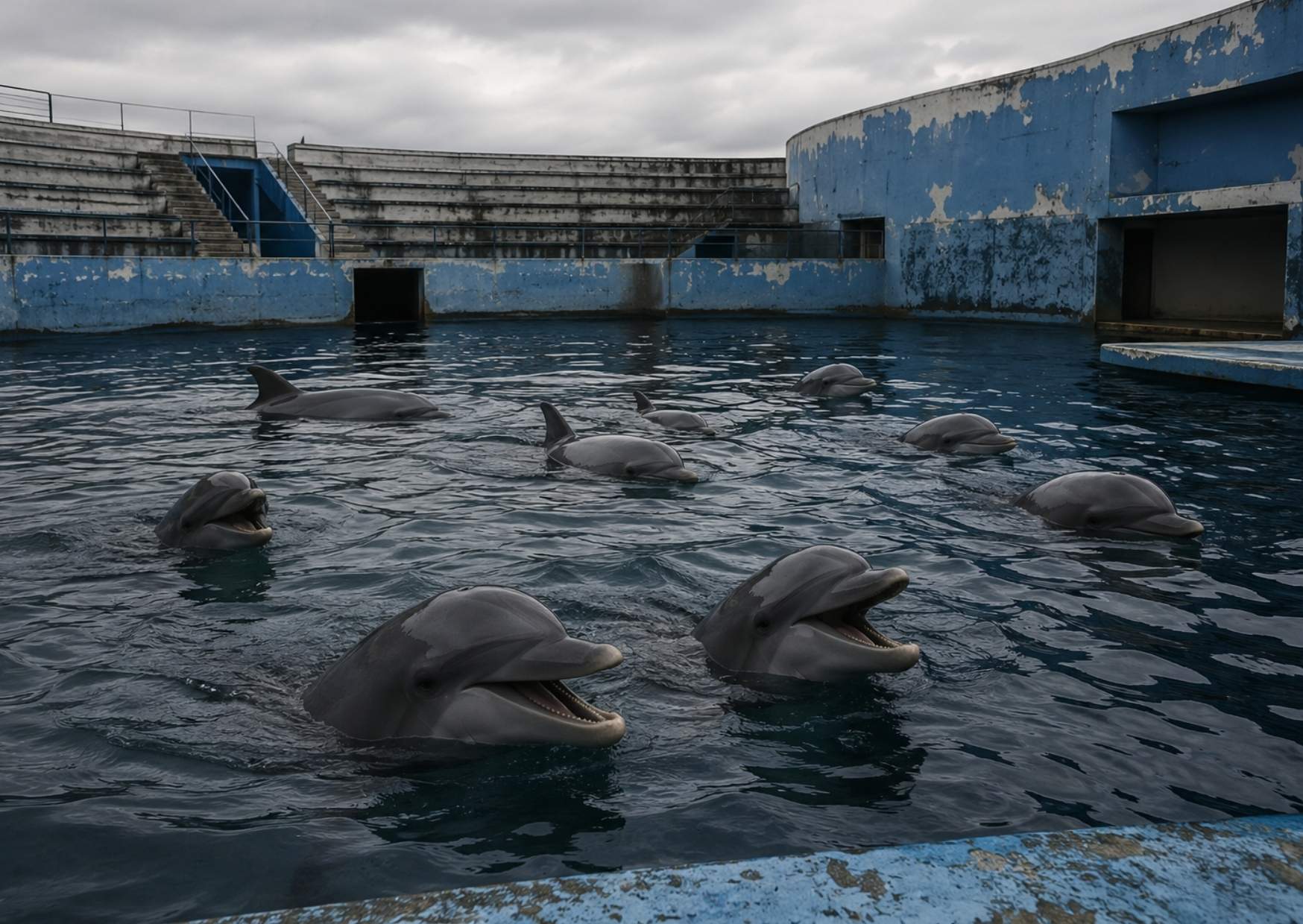 Nueve delfines continúan en el delfinario