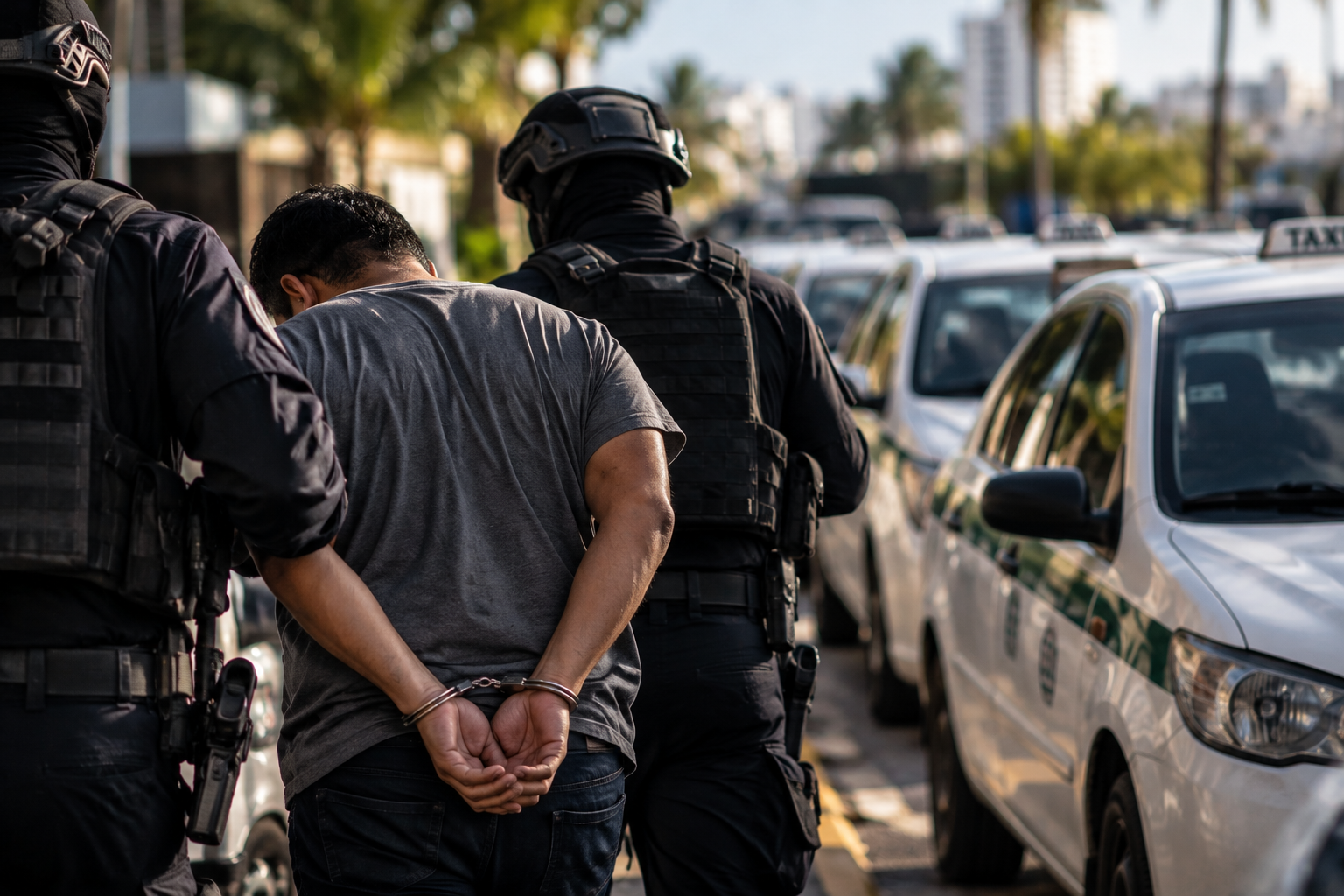 Operativo relacionado con investigación por extorsión a taxistas.