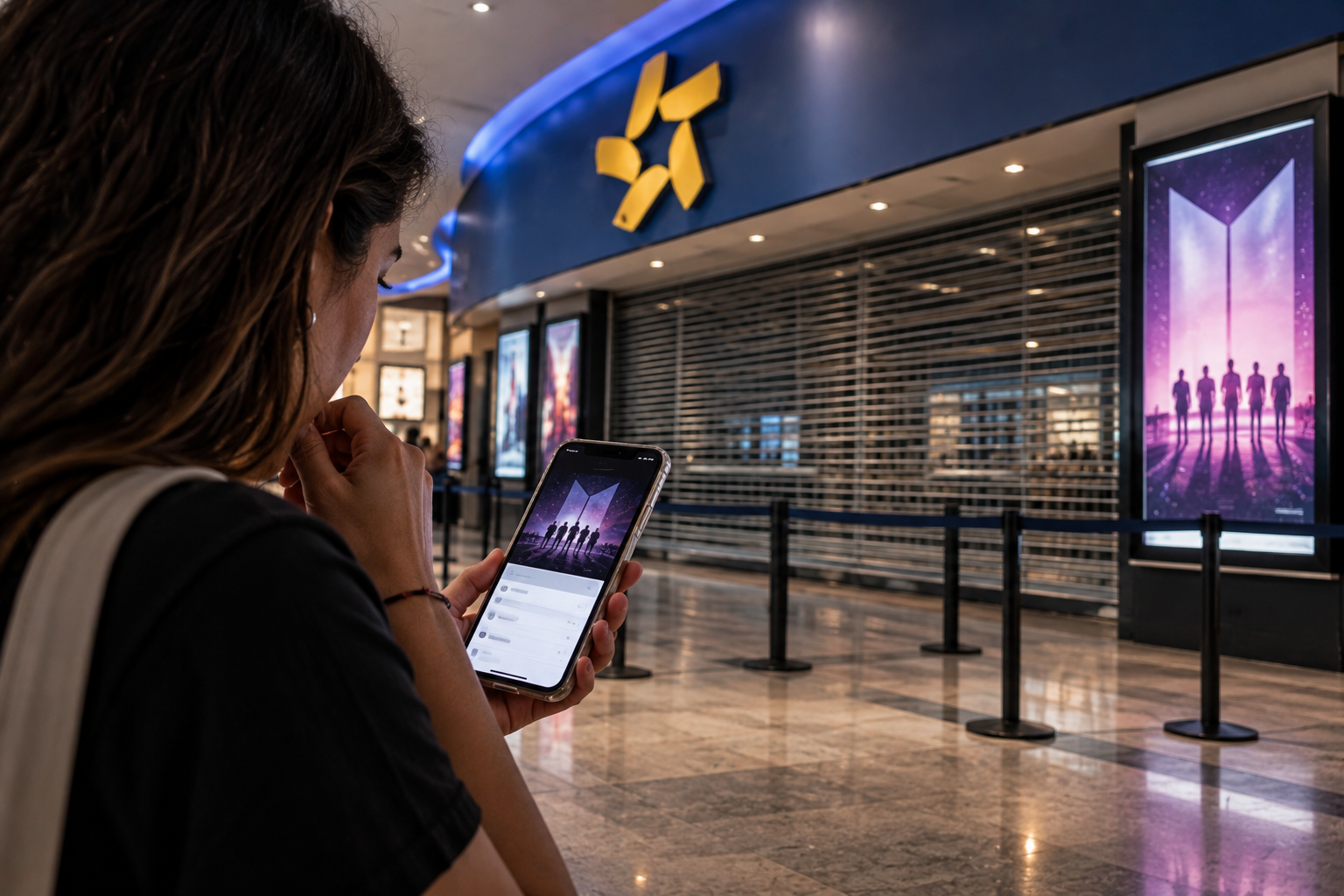 Cinépolis Las Tiendas Cancún antes de su cierre anunciado, sede donde todavía aparecen funciones de BTS programadas para finales de octubre.